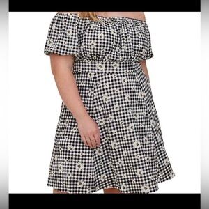 Torrid Size 2 Textured Knit Puff Sleeve Skater Dress